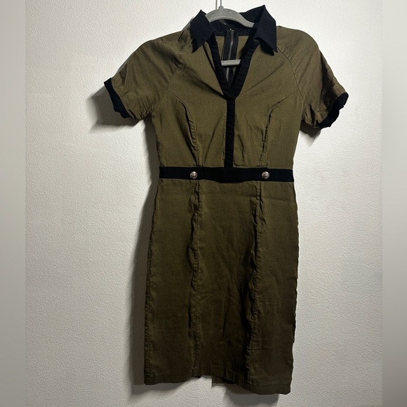 Cutesy Sailor VTG Girl Green Stretchy Dress with black accents fits small/med - Picture 1 of 8